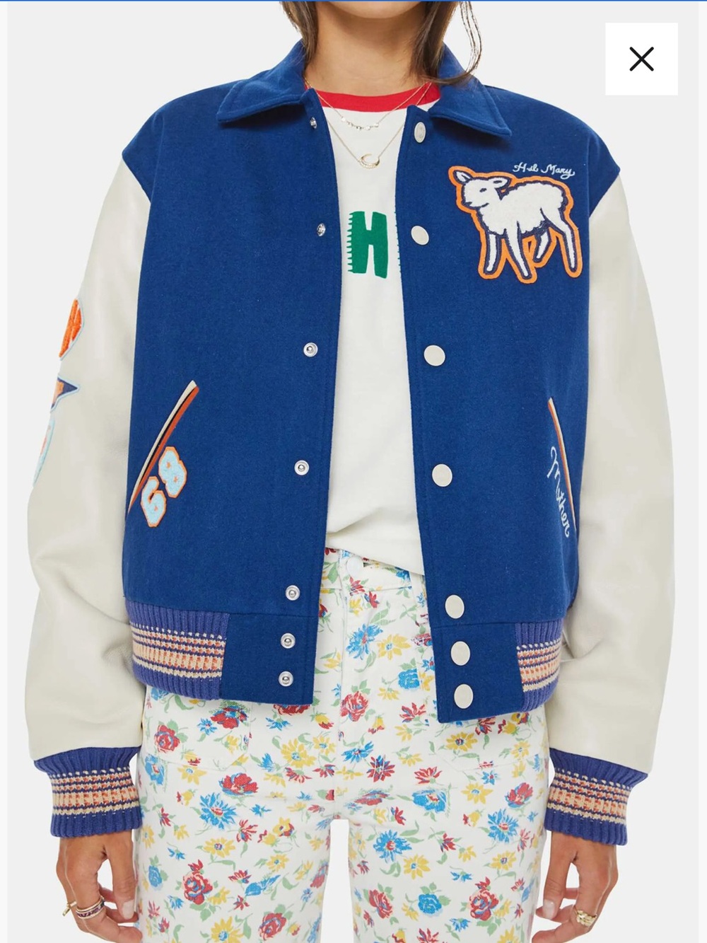 MOTHER The Team Spirit Wool Blend Varsity Jacket
